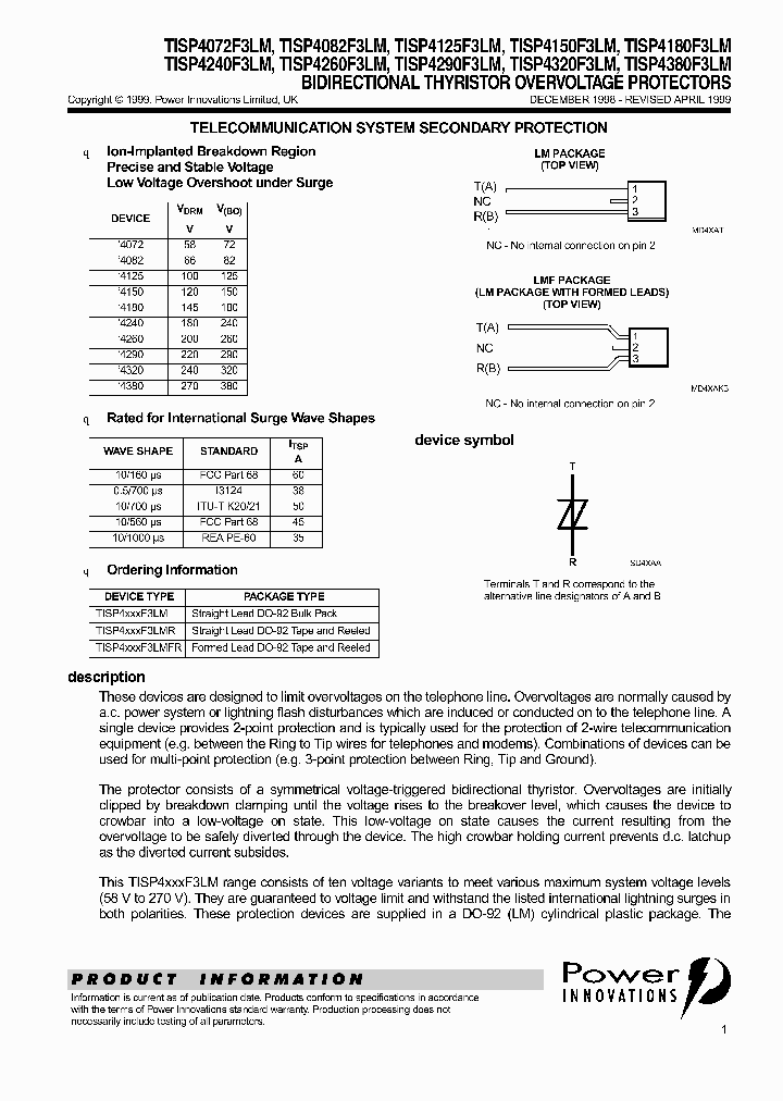 TISP4072F3LM_178683.PDF Datasheet