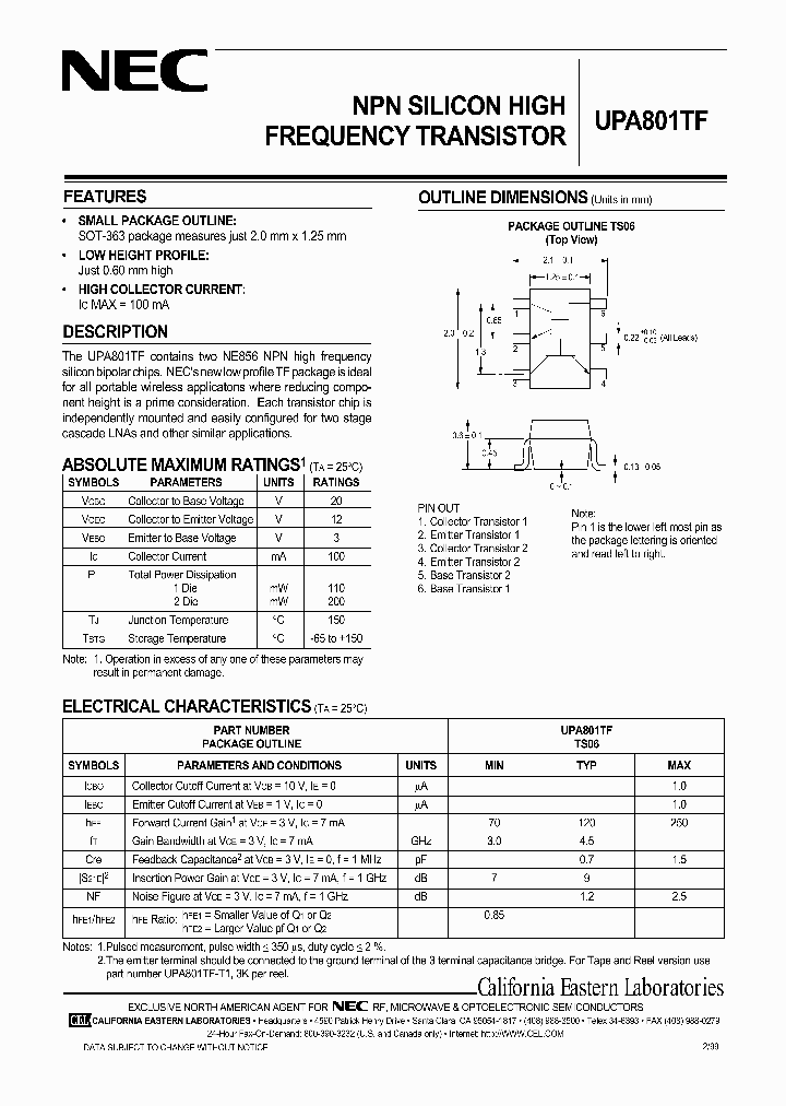 UPA801TF_783635.PDF Datasheet