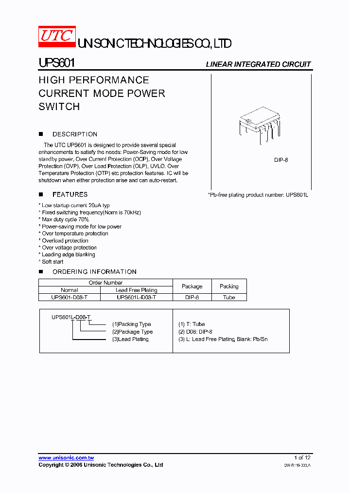 UPS601_746605.PDF Datasheet