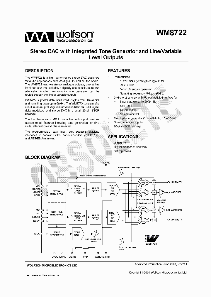 WM8722XWM8722EDS_755980.PDF Datasheet