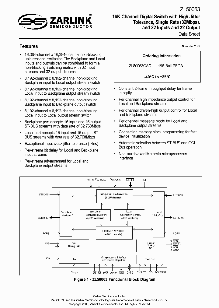ZL50063_736975.PDF Datasheet