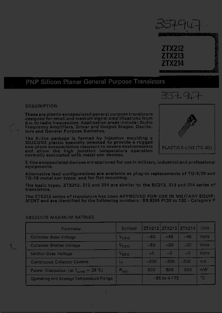 ZTX213_779434.PDF Datasheet