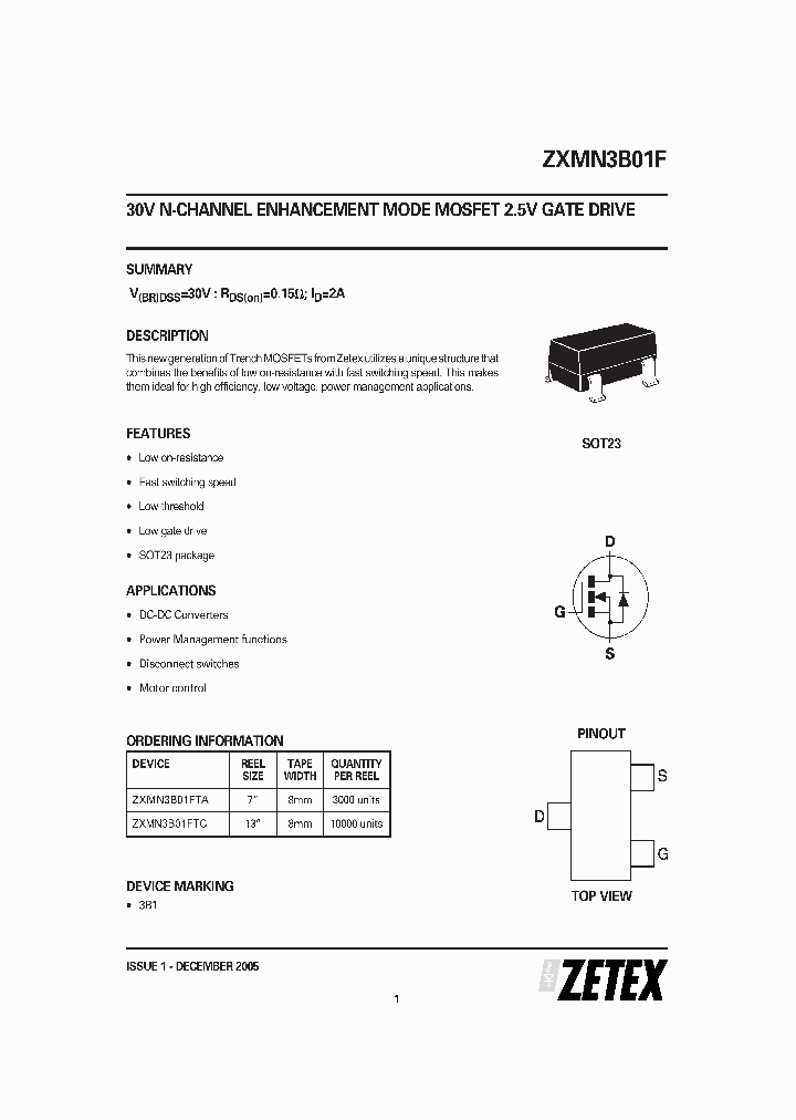 ZXMN3B01FTC_689449.PDF Datasheet