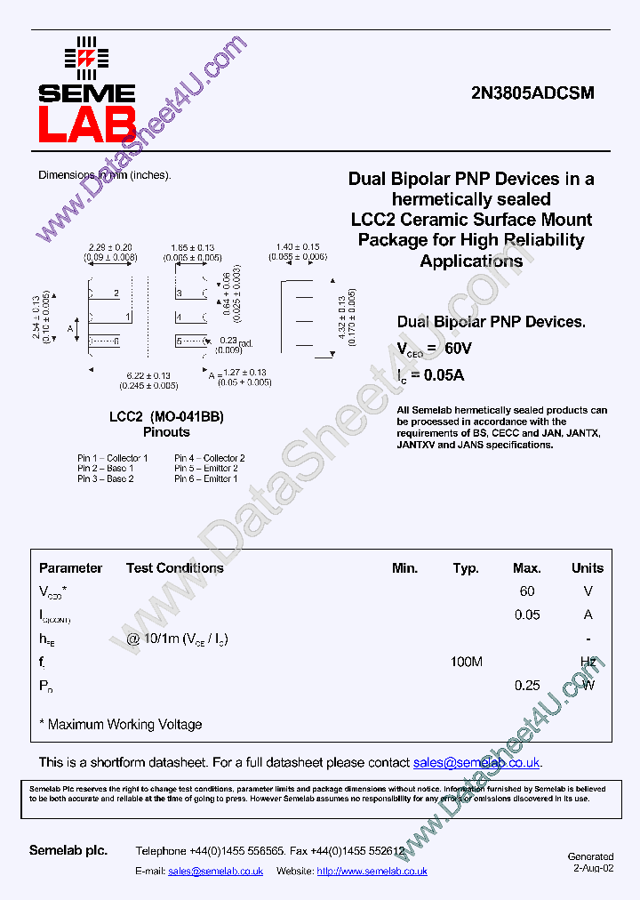 2N3805ADCSM_946970.PDF Datasheet