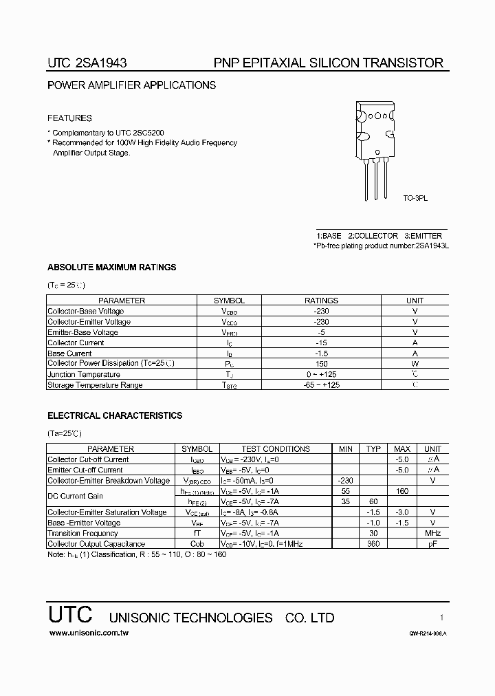 2SA1943_1022262.PDF Datasheet