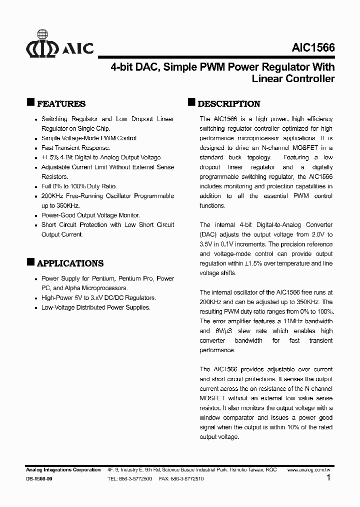 AIC1566CS_923989.PDF Datasheet