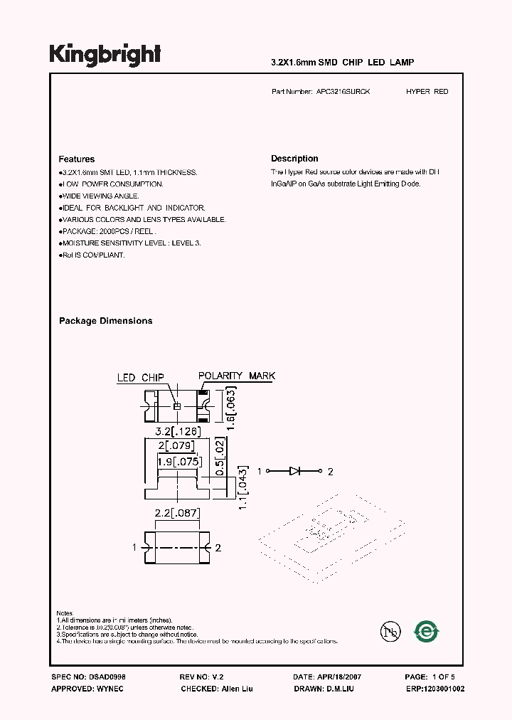 APC3216SURCK_954306.PDF Datasheet