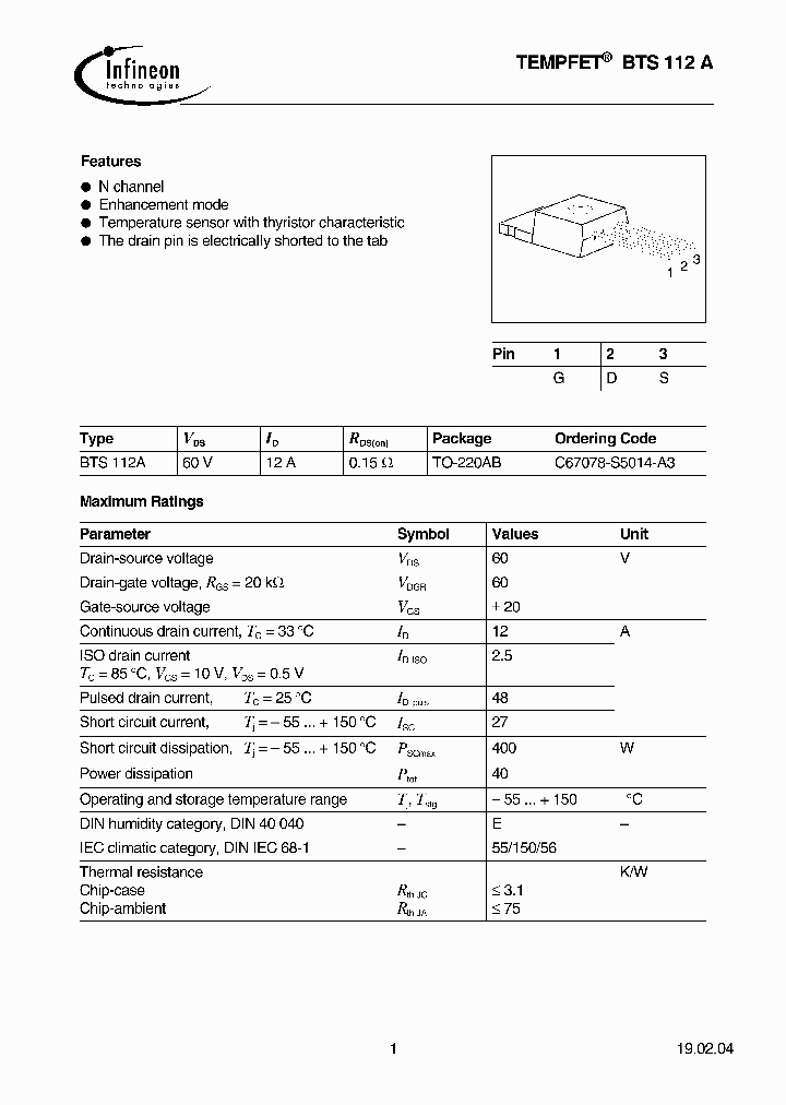 BTS112A_820080.PDF Datasheet