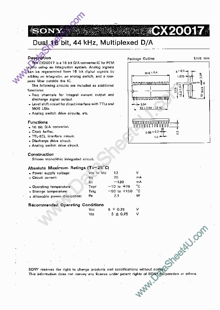 CX20017_833630.PDF Datasheet
