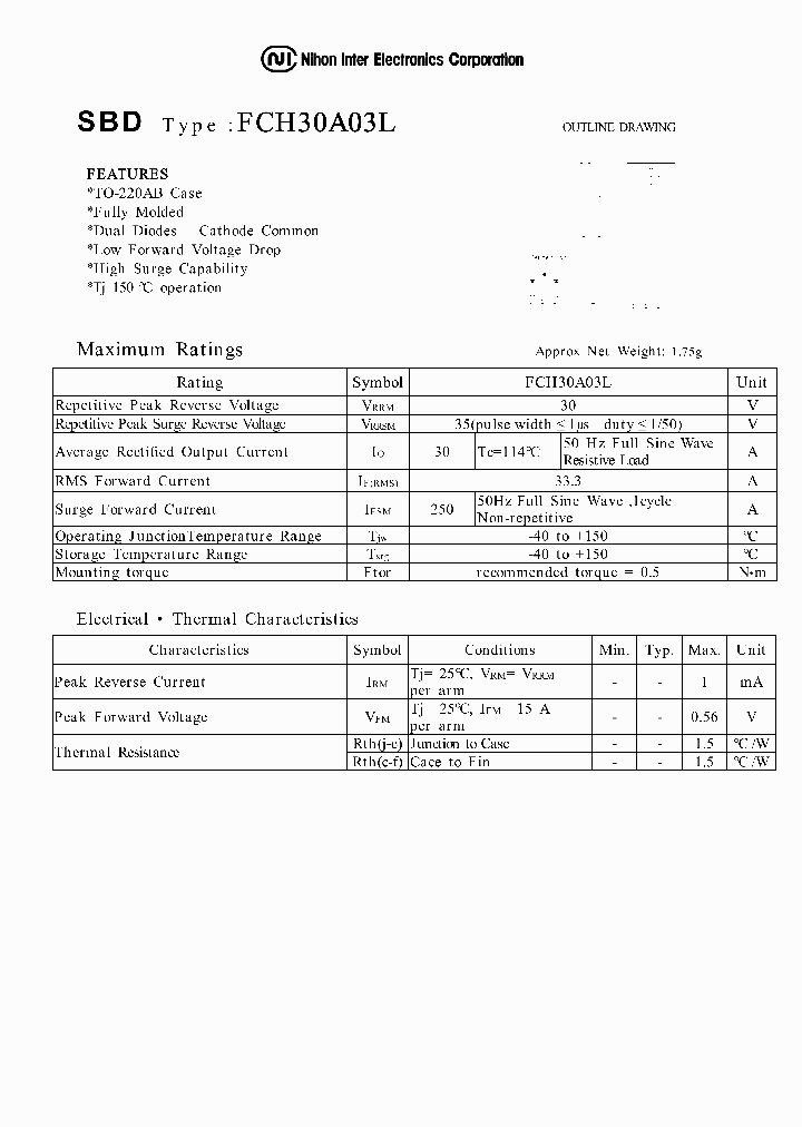 FCH30A03L_921180.PDF Datasheet