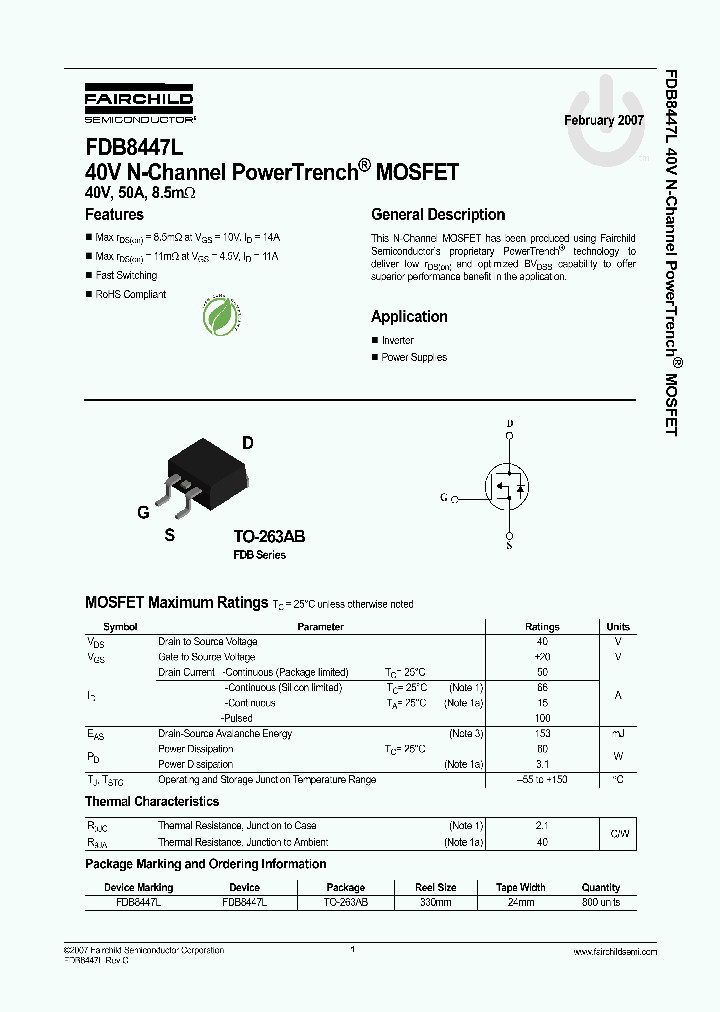 FDB8447L_753254.PDF Datasheet