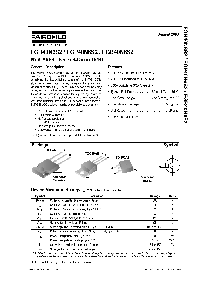 FGB40N6S2_941888.PDF Datasheet