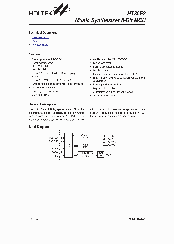 HT36F2_951490.PDF Datasheet