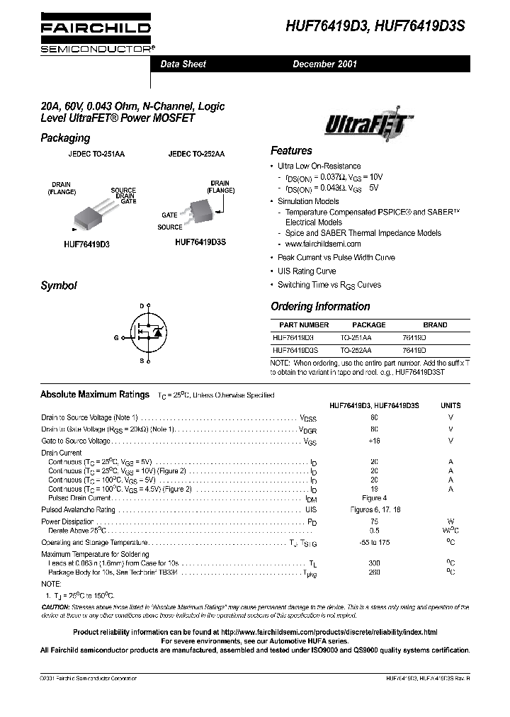 HUF76419D3_1021041.PDF Datasheet