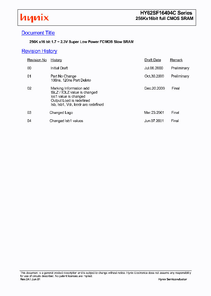 HY62SF16404C_683074.PDF Datasheet