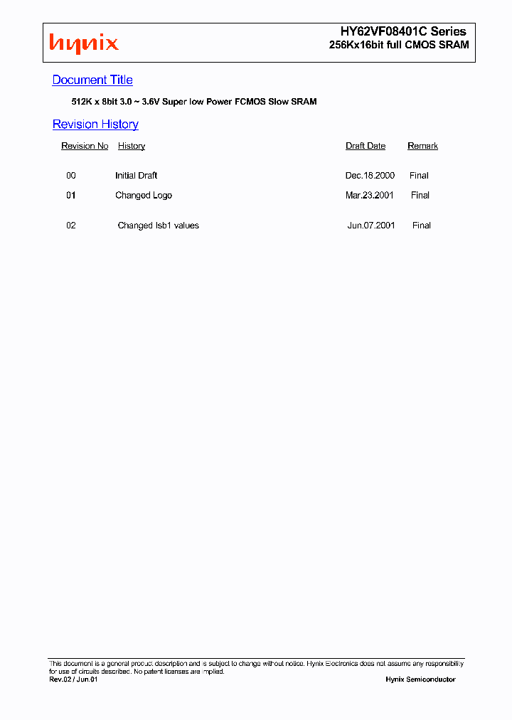 HY62VF08401C-SS_676555.PDF Datasheet