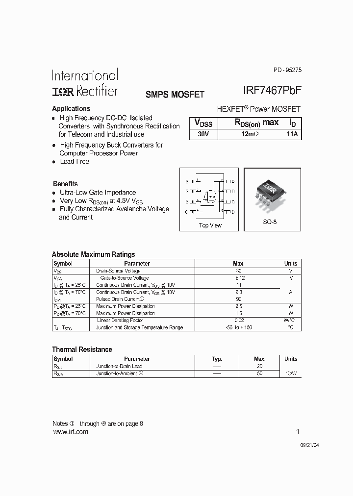 IRF7467PBF_922537.PDF Datasheet