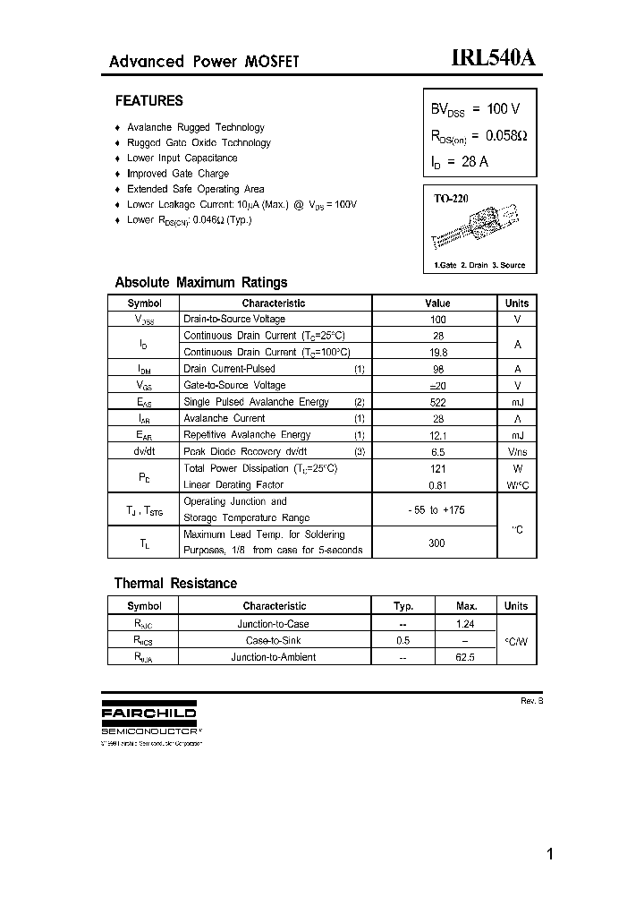 IRL540A_773938.PDF Datasheet