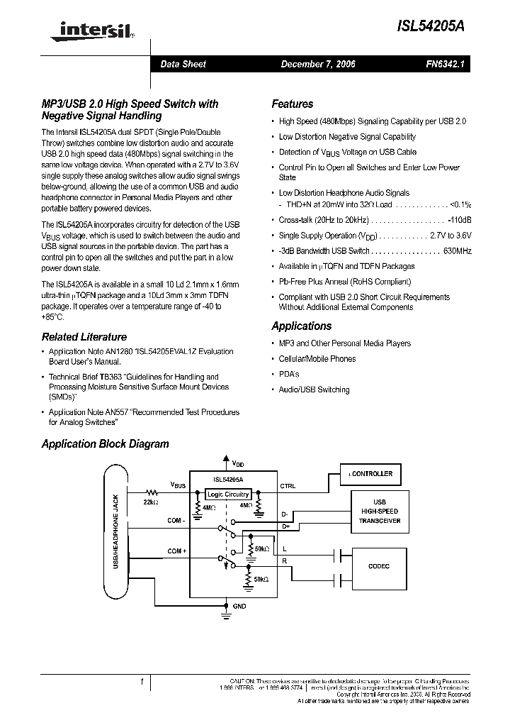 ISL54205A_711195.PDF Datasheet