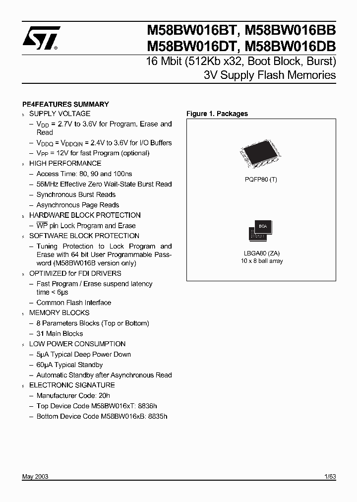 M58BW016BB_931184.PDF Datasheet