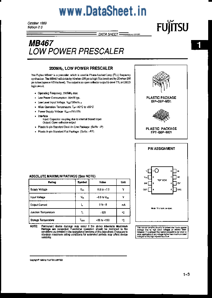 MB467_816542.PDF Datasheet