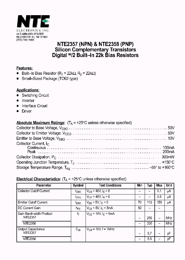 NTE2357_949477.PDF Datasheet