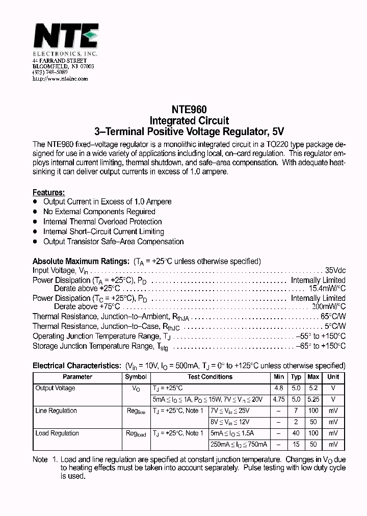 NTE960_1021182.PDF Datasheet