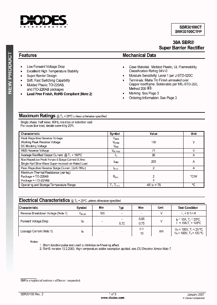 SBR30100CT_1019528.PDF Datasheet