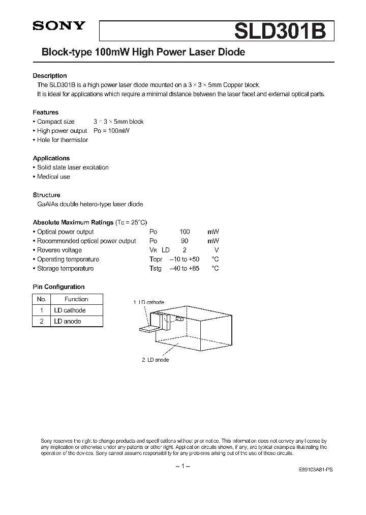 SLD301B_931254.PDF Datasheet