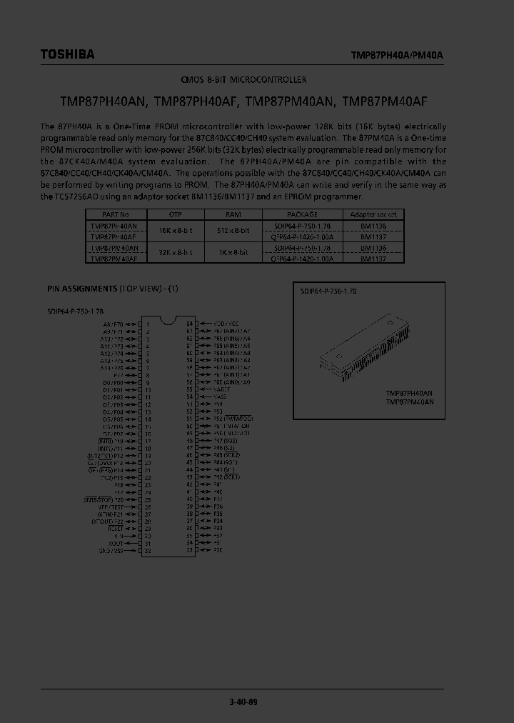 TMP87PH40_884102.PDF Datasheet