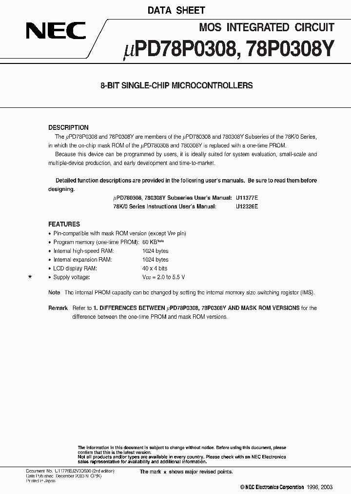 UPD78P0308Y_899117.PDF Datasheet