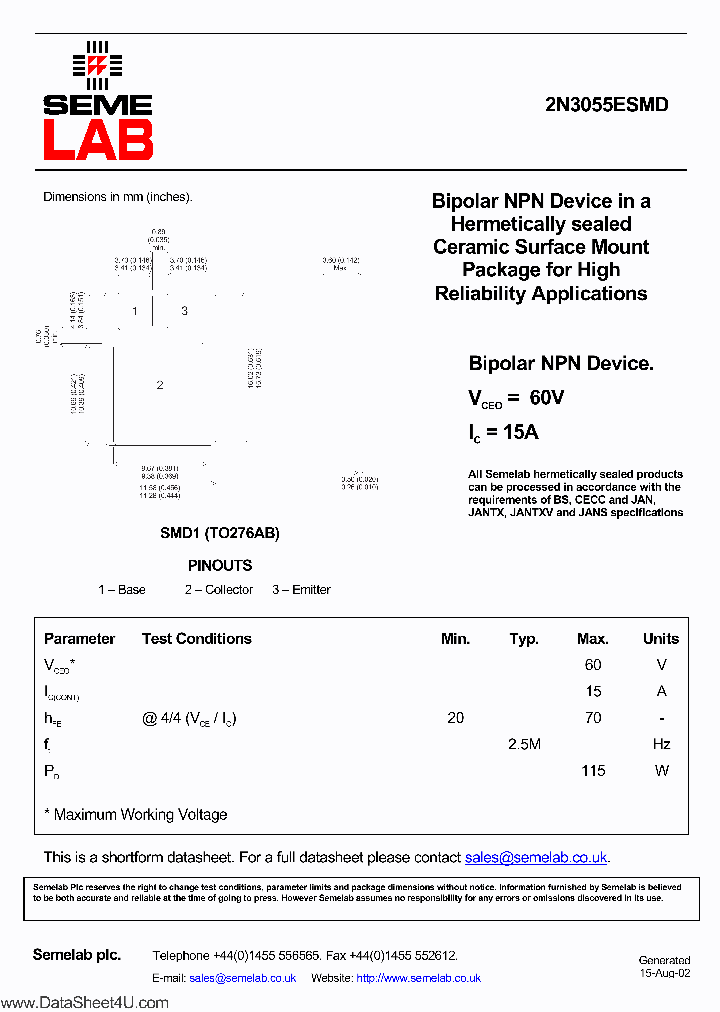 2N3055ESMD_1174798.PDF Datasheet