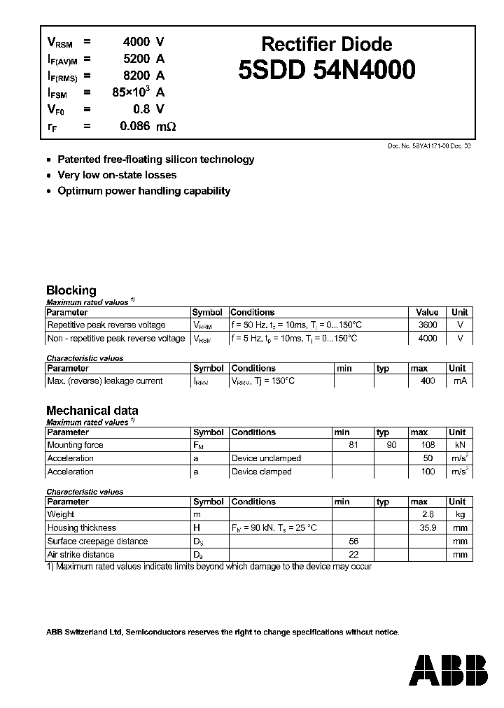 5SDD54N4000_1200773.PDF Datasheet