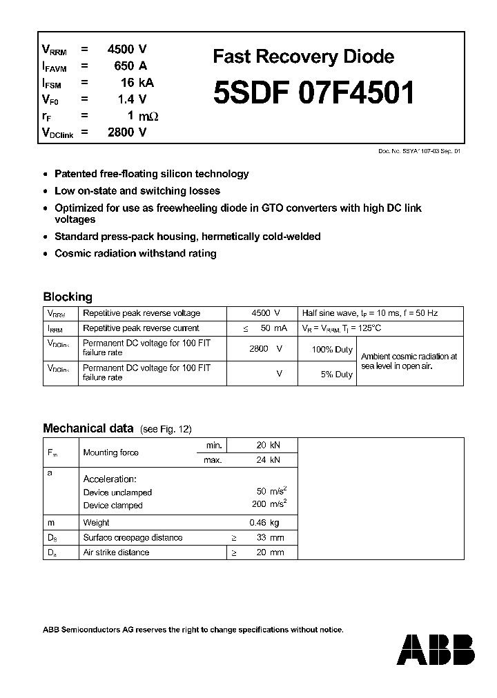 5SDF07F4501_1200788.PDF Datasheet