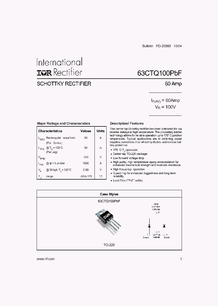 63CTQ100PBF_1200938.PDF Datasheet