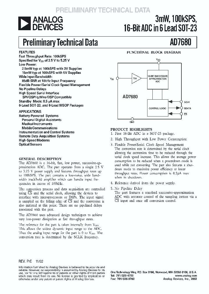 AD7680_1074471.PDF Datasheet