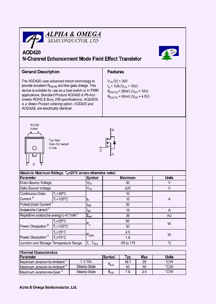AOD420_1059016.PDF Datasheet