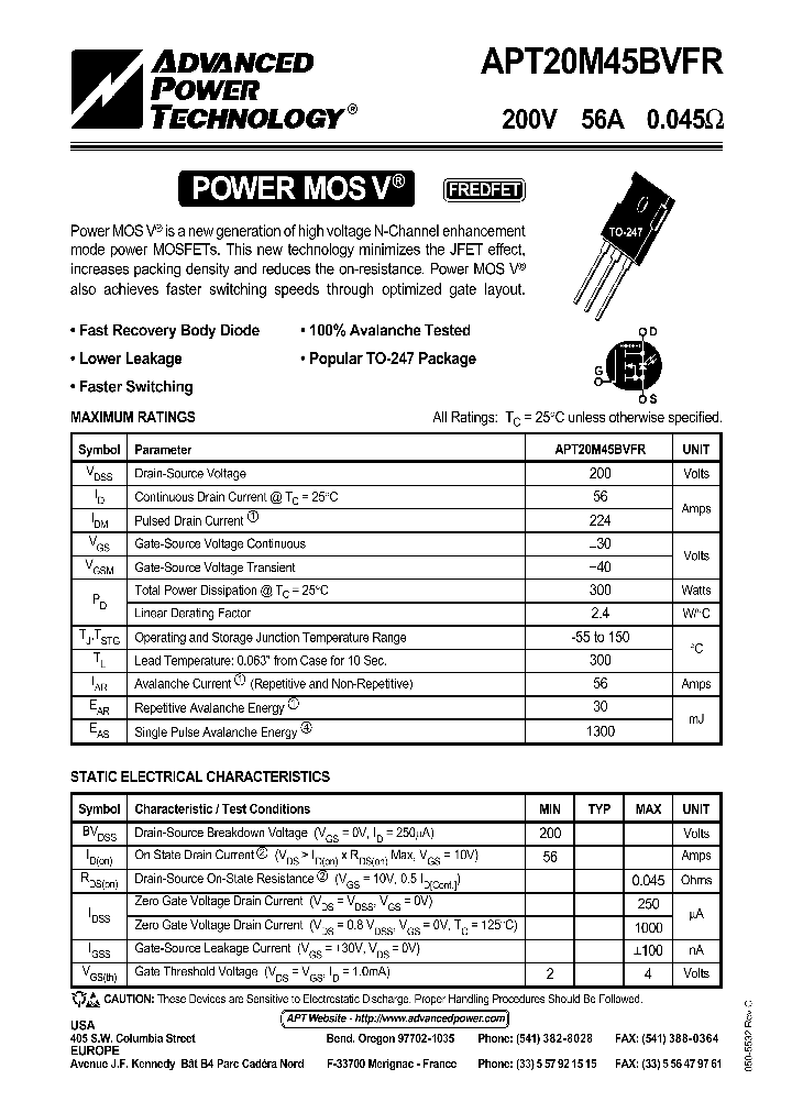 APT20M45BVFR_1211486.PDF Datasheet