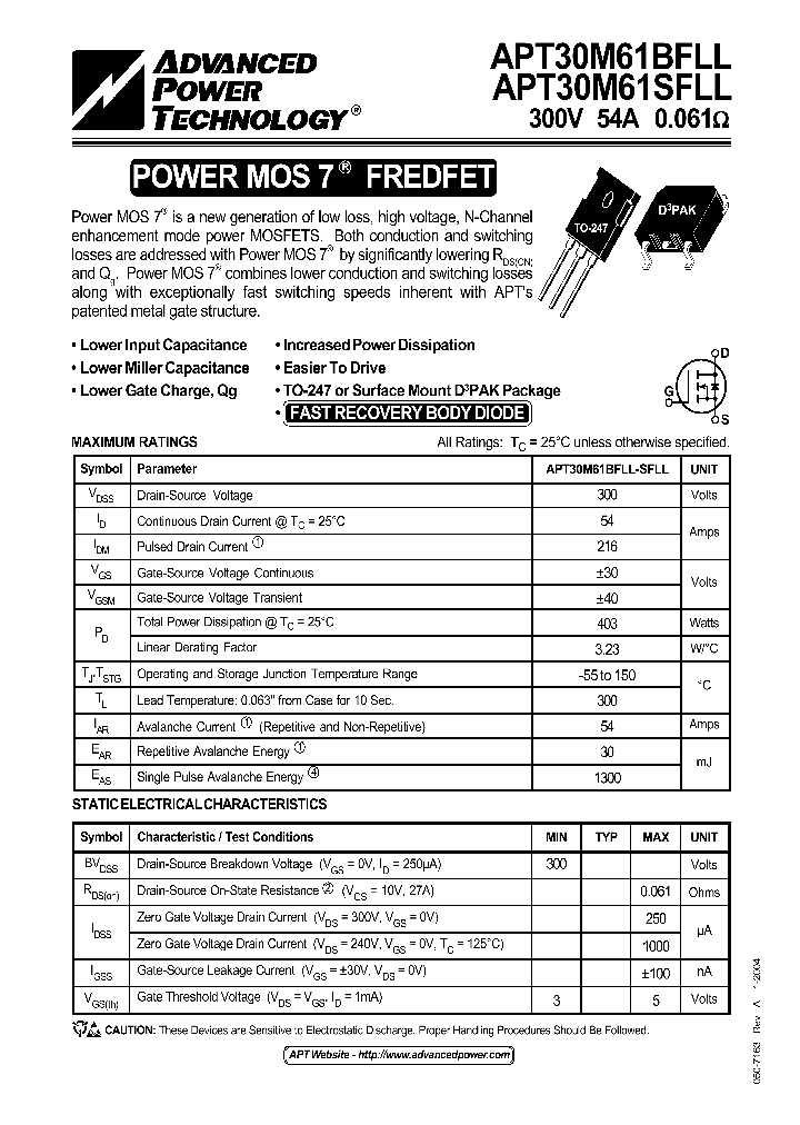 APT30M61SFLL_1211596.PDF Datasheet