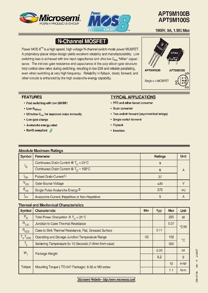 APT9M100S_1212003.PDF Datasheet