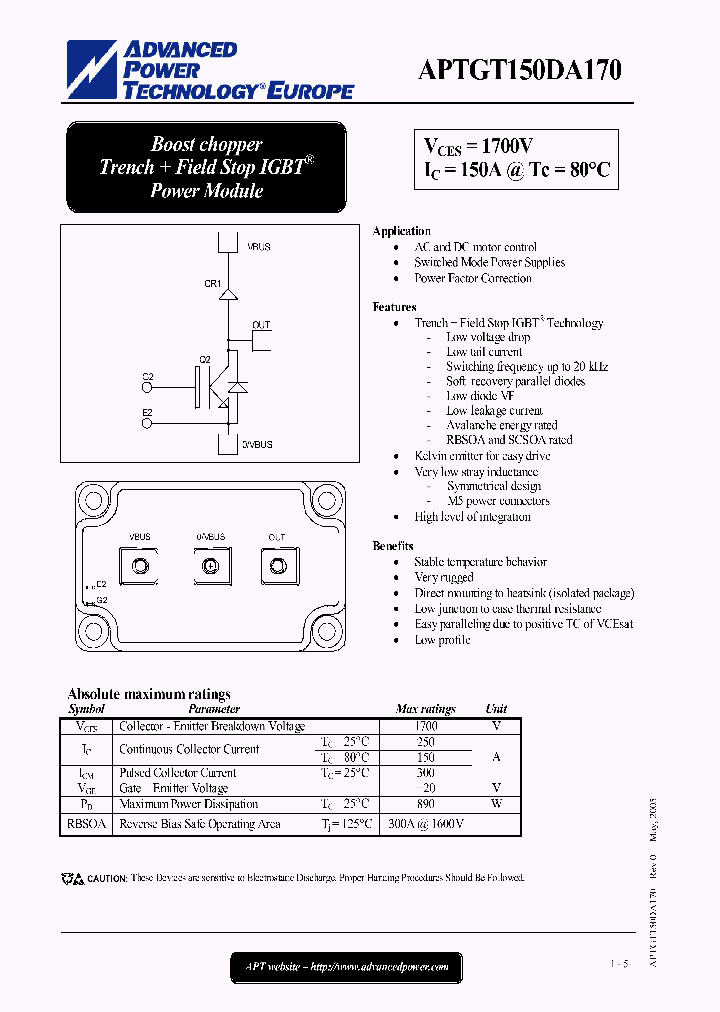 APTGT150DA170_1167407.PDF Datasheet