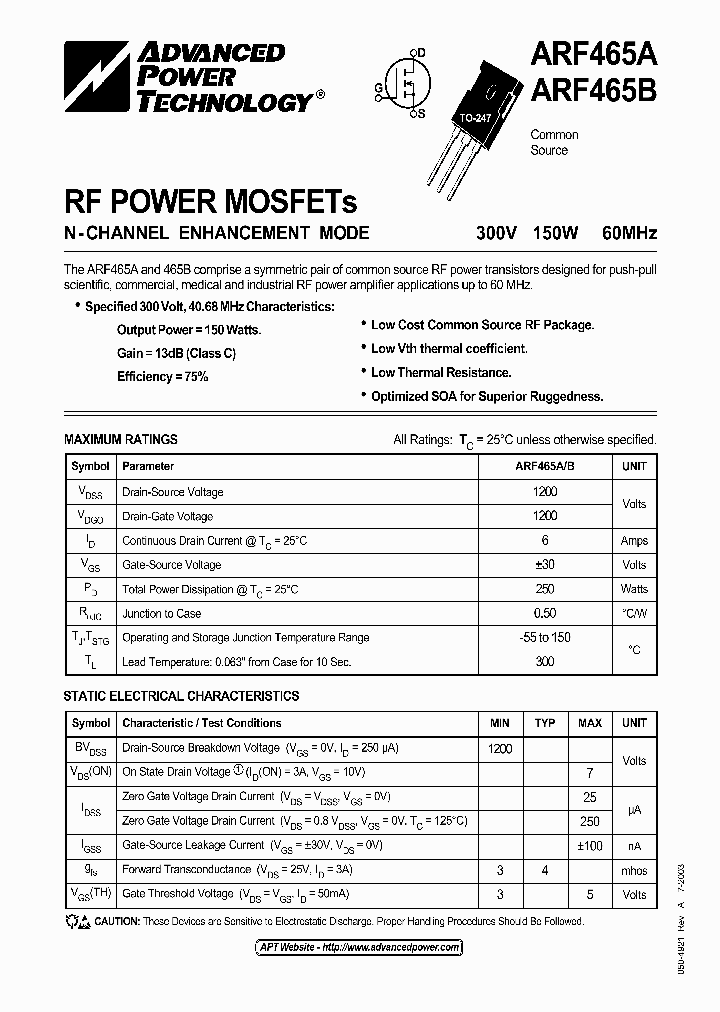 ARF465A_1167512.PDF Datasheet
