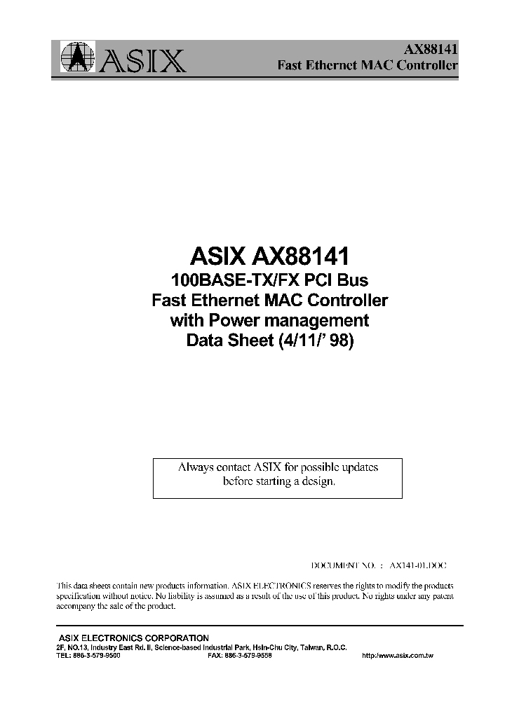 AX88141_1214960.PDF Datasheet