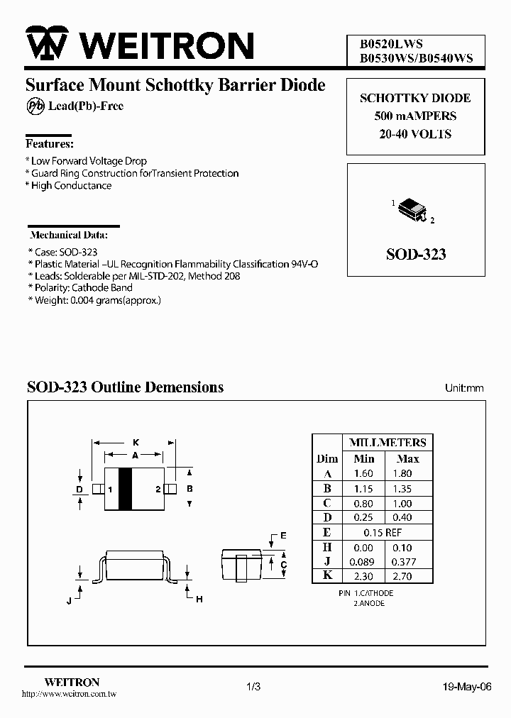 B0530WS_1091521.PDF Datasheet