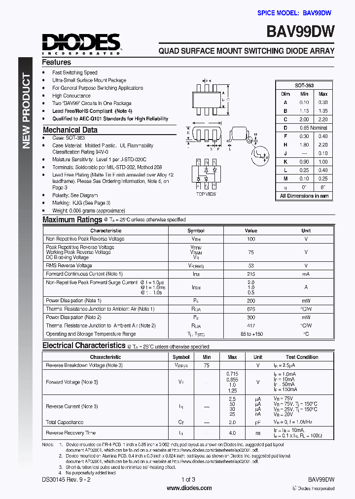 BAV99DW1_1217567.PDF Datasheet