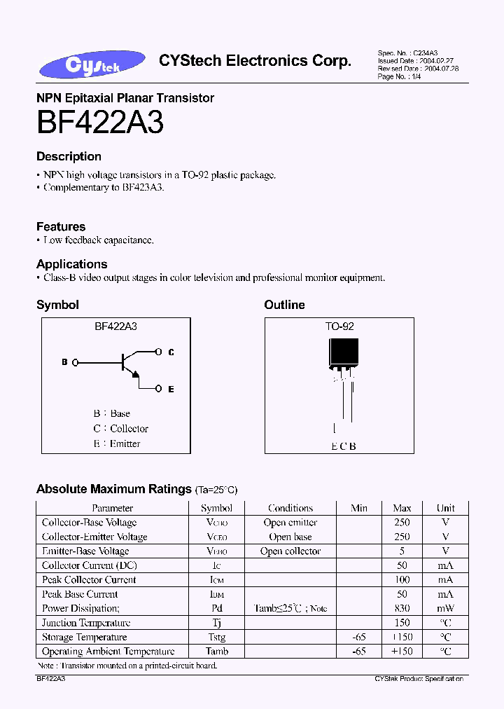 BF422A3_1219052.PDF Datasheet