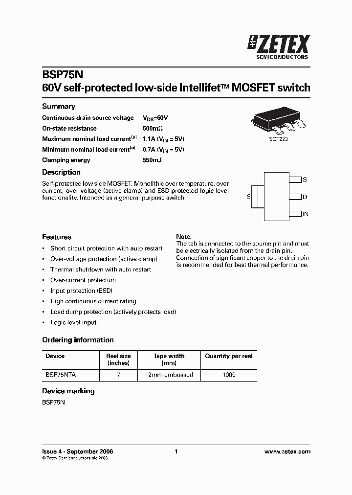 BSP75N_1131933.PDF Datasheet