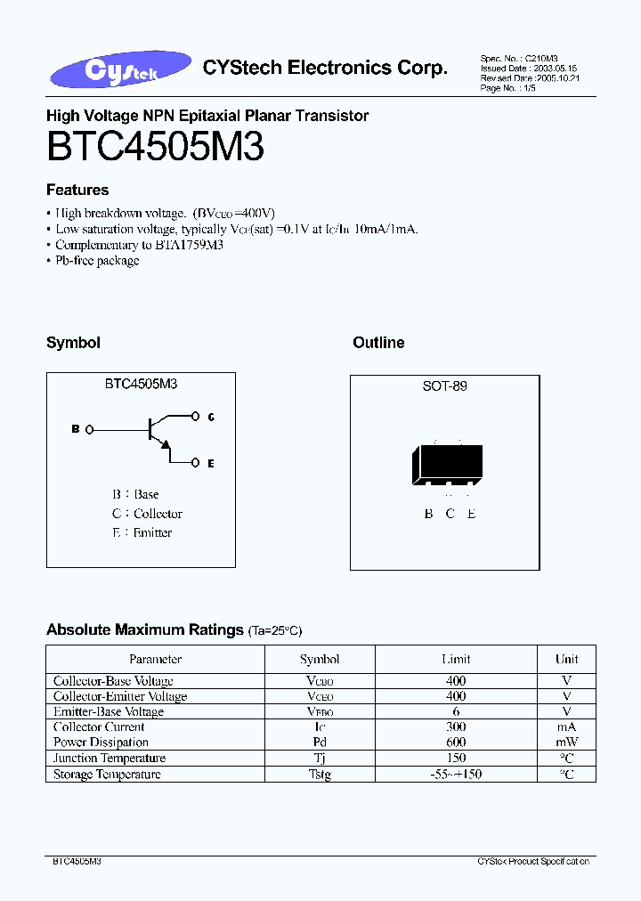 BTC4505M3_1221190.PDF Datasheet