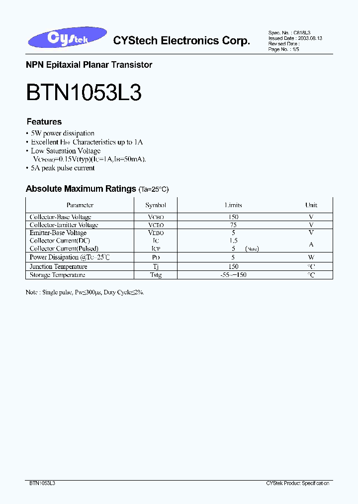 BTN1053L3_1221310.PDF Datasheet