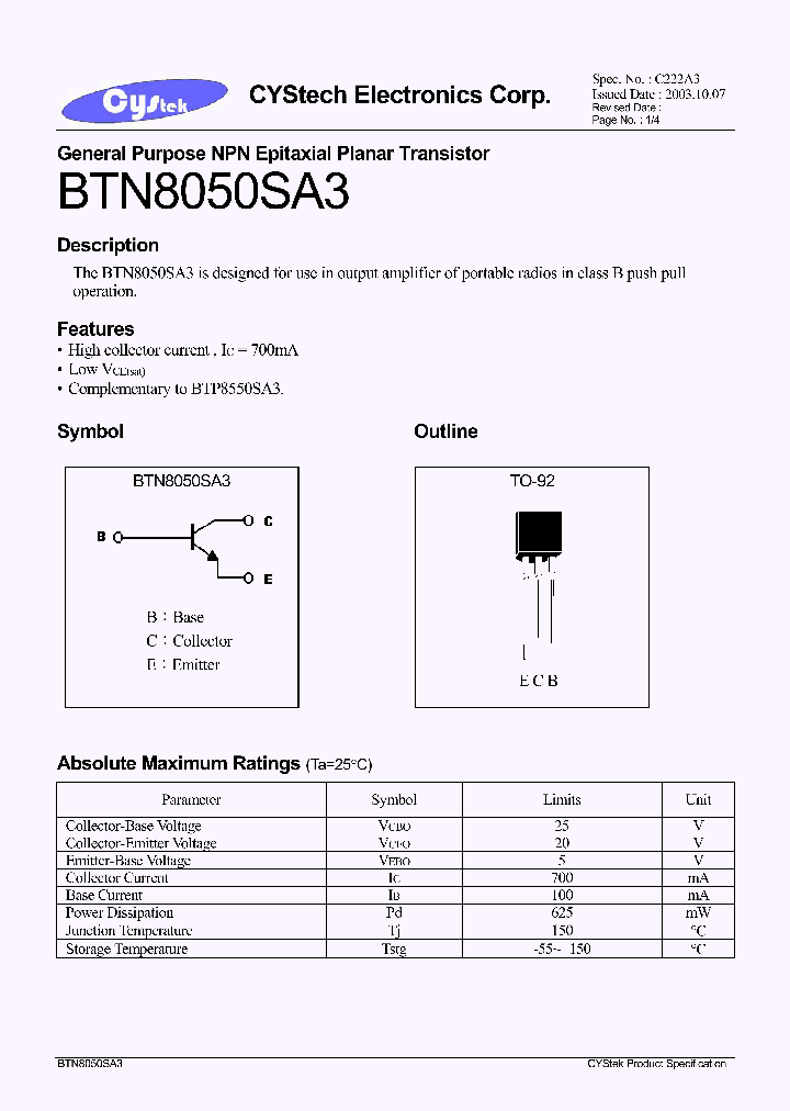 BTN8050SA3_1221336.PDF Datasheet